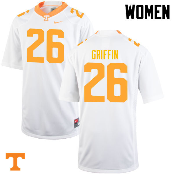 Women #26 Stephen Griffin Tennessee Volunteers College Football Jerseys-White